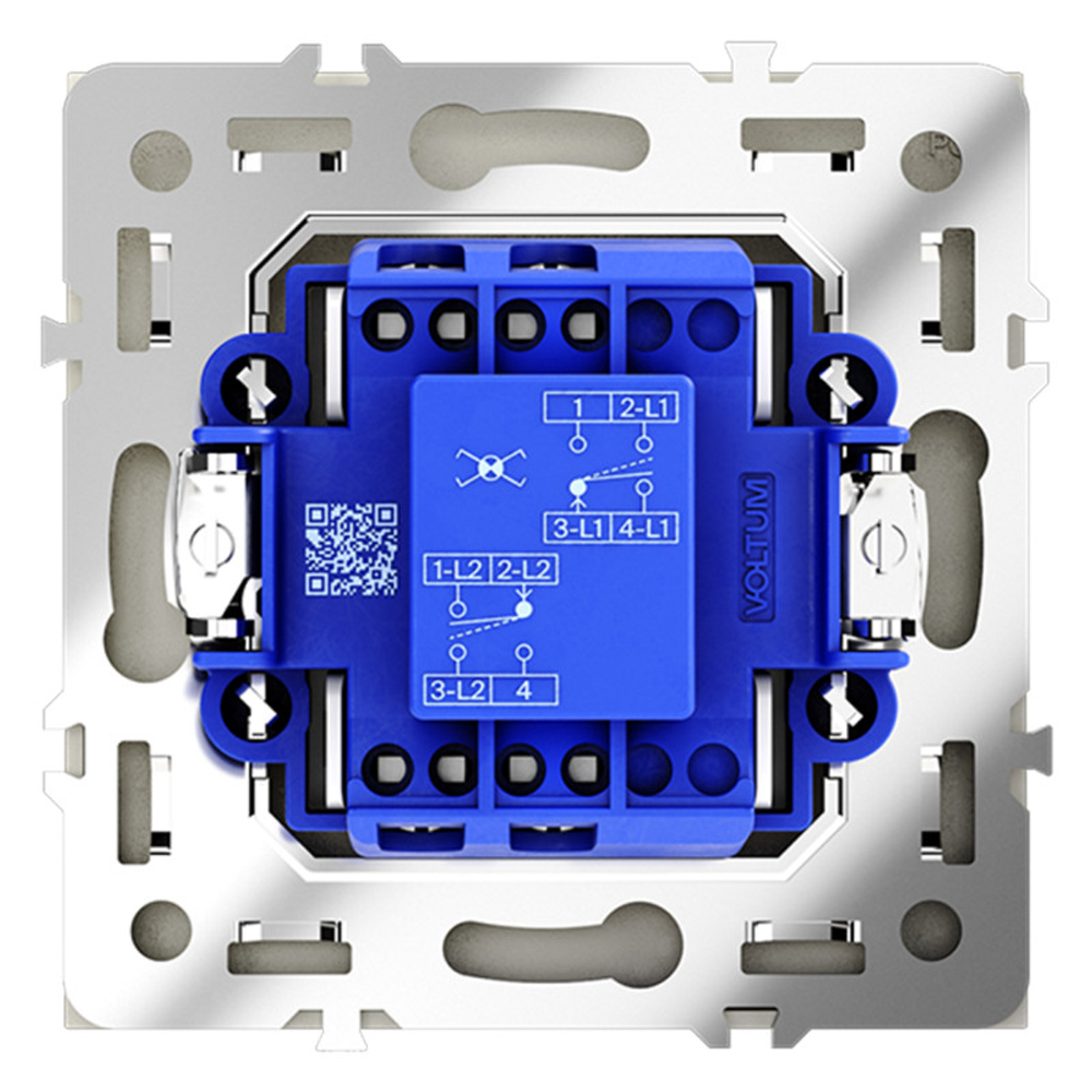 Перекрестный переключатель встраиваемый VOLTUM S70 одноклавишный 10А, (сталь)