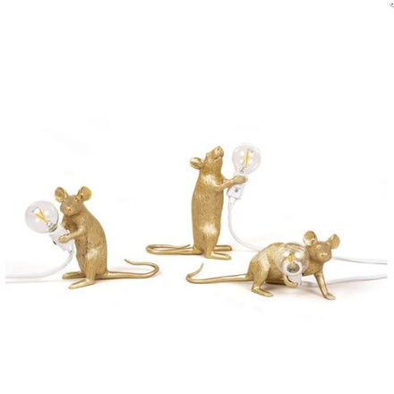 Настольный дизайнерский светильник  Mouse by Seletti (золотой)