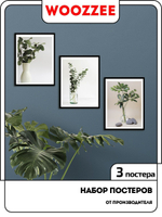 Набор постеров "Зелень в вазе"  3шт.