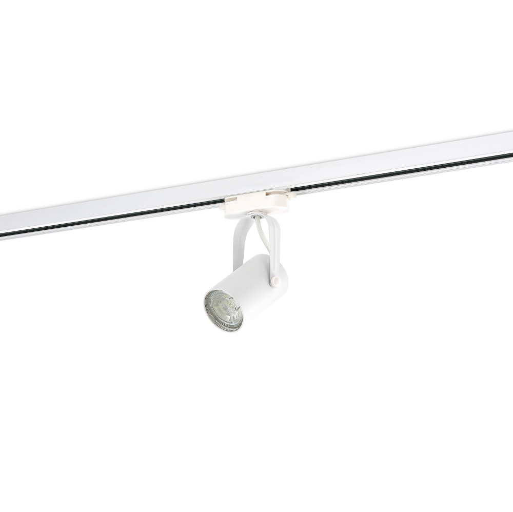 Светильник трековый, GU10, D52хH100мм, IP20, белый, без лампы