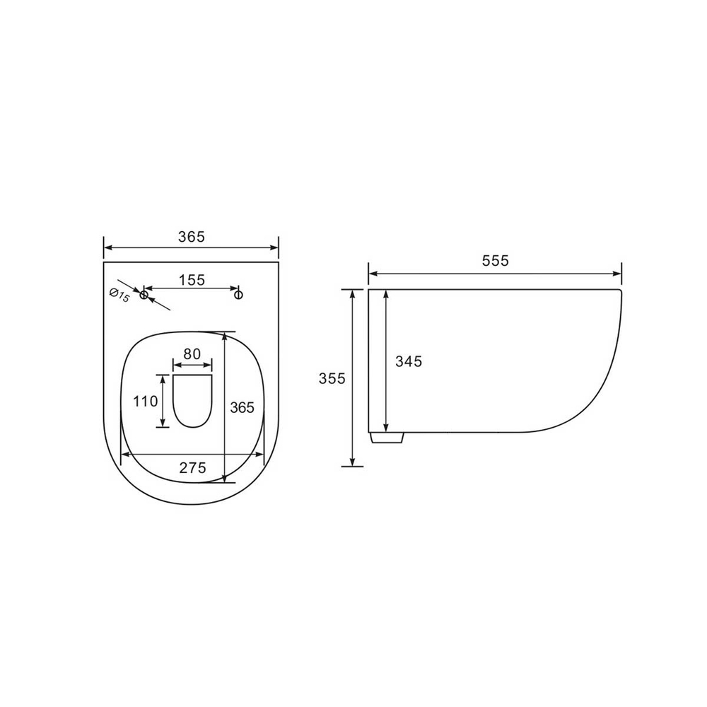 Унитаз подвесной Evo VT1-34MB безободковый, цвет матовый черный, ультратонкое soft-close сиденье
