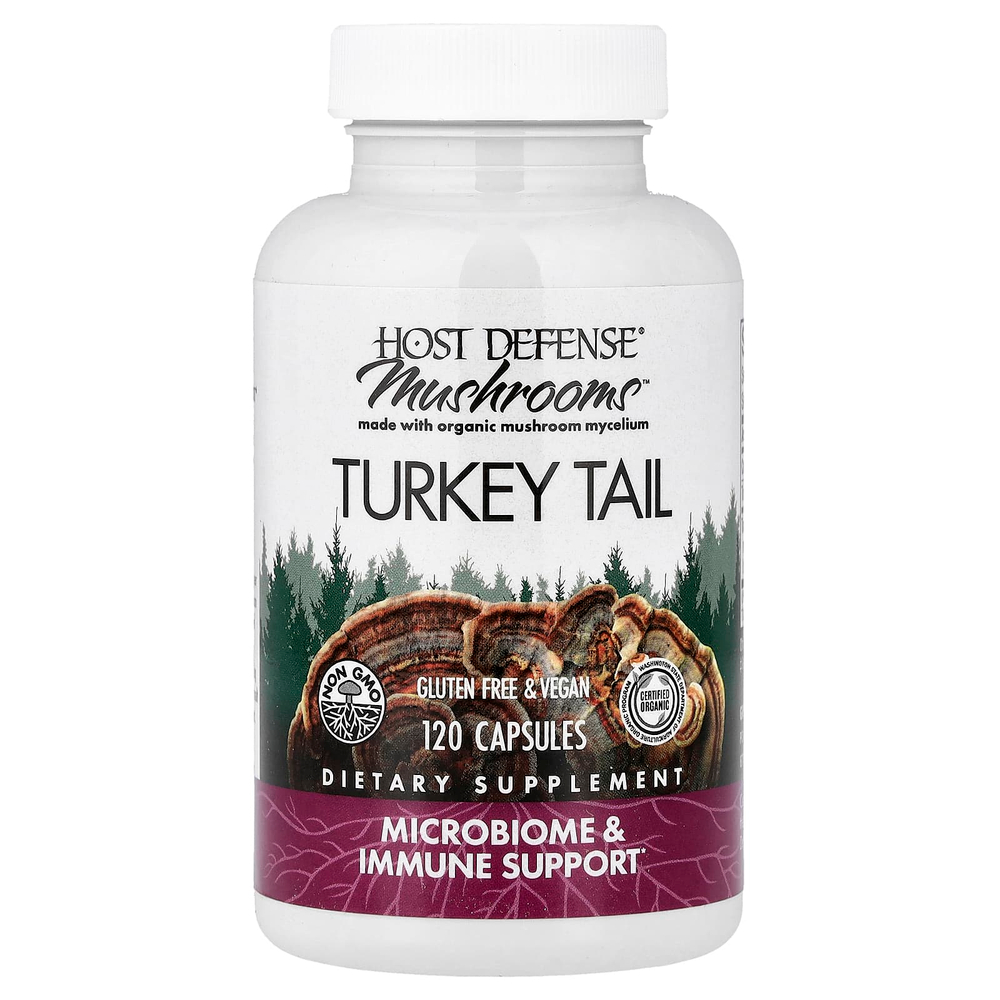 Host Defense, Mushrooms™, трутовик разноцветный, 120 капсул (0,5 г в 1 капсуле)