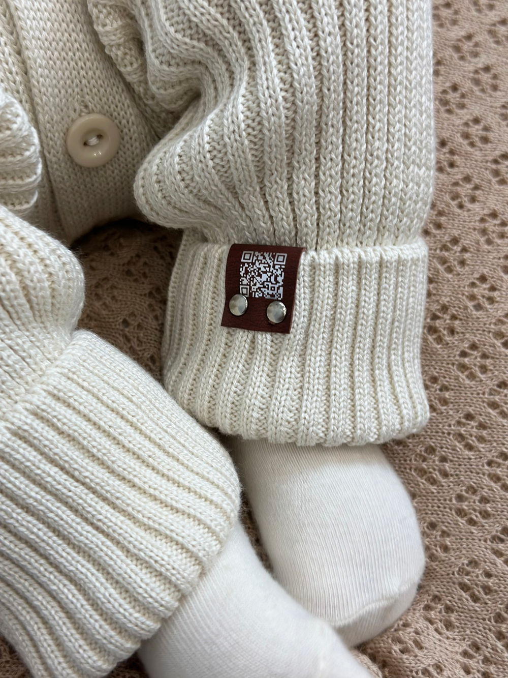 Комбинезон вязаный на пуговицах Экрю хлопок RinaAmari