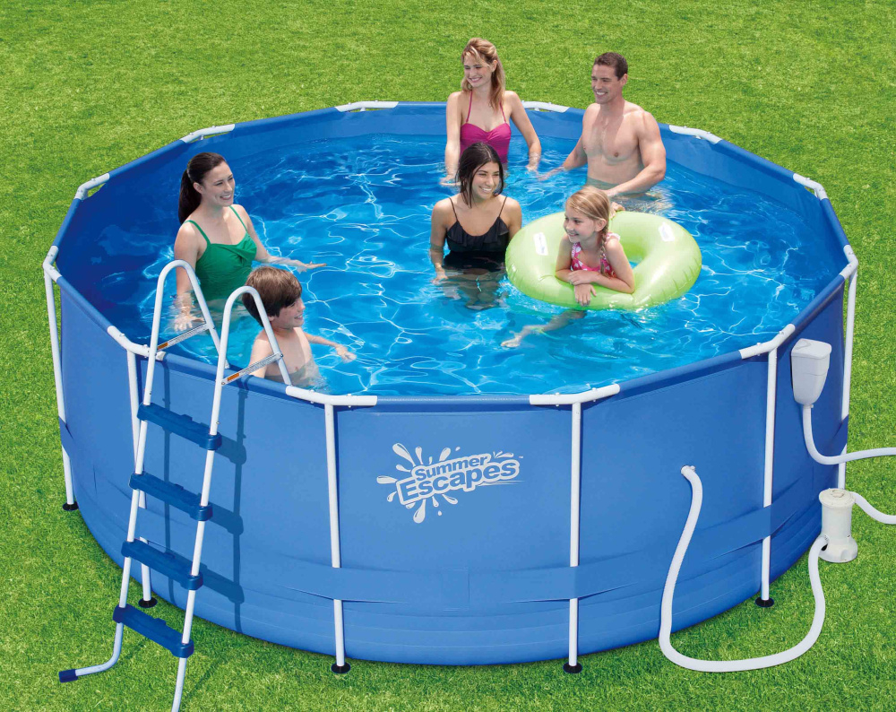 Каркасный бассейн Polygroup Summer Escapes 366х122 см + ф/насос 3000 л/ч, лестница, настил, тент, набор для чистки, скиммер (P20-1248-B)