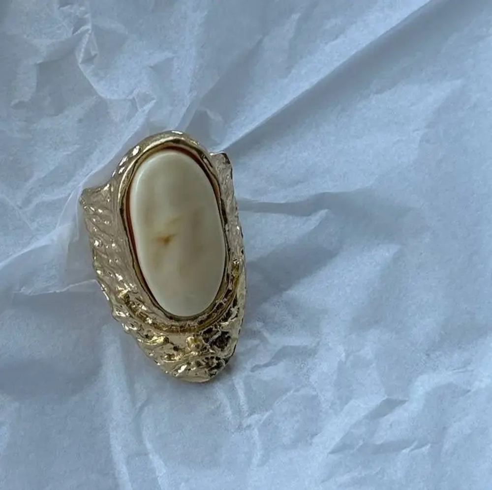 Кольцо под золото с белым литьем