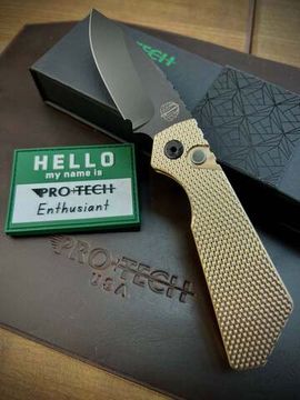 Автоматический нож PTPT236 Strider PT - текстур. алюм/бронз. рук-ть, черн. клинок Magnacut