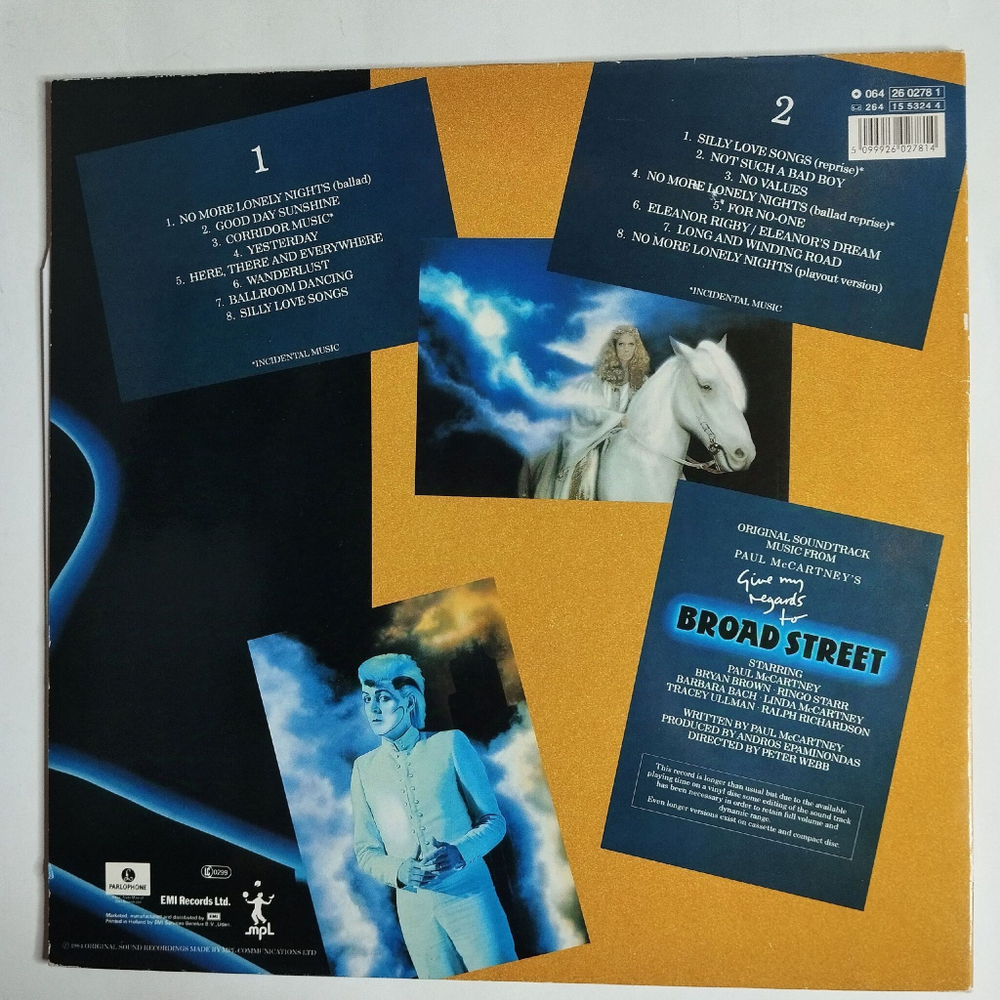 Винтажная виниловая пластинка LP Paul McCartney Give My Regards To Broad Street (Holland 1984)