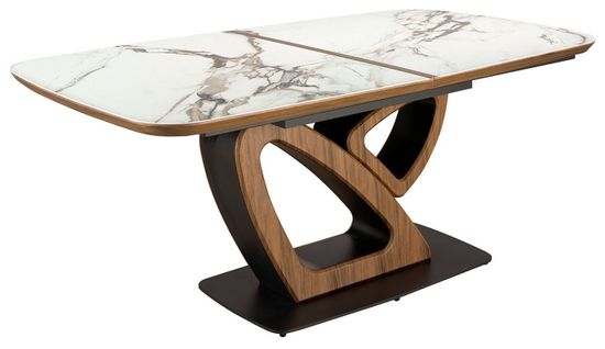 Раздвижной обеденный стол 1161 из керамики с мраморной отделкой и ореха Испания