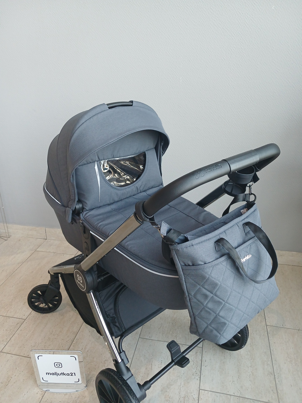 Коляска модульная  3в1 Baby shell (Dark Grey/Black chrome BBS-009)