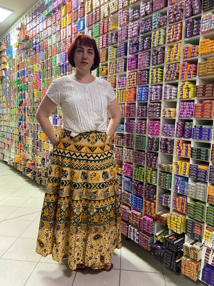 Юбка на запах хлопок Слоны лошади, пара на верблюде цвет бежевый черный зеленый желтый free size (40-52)