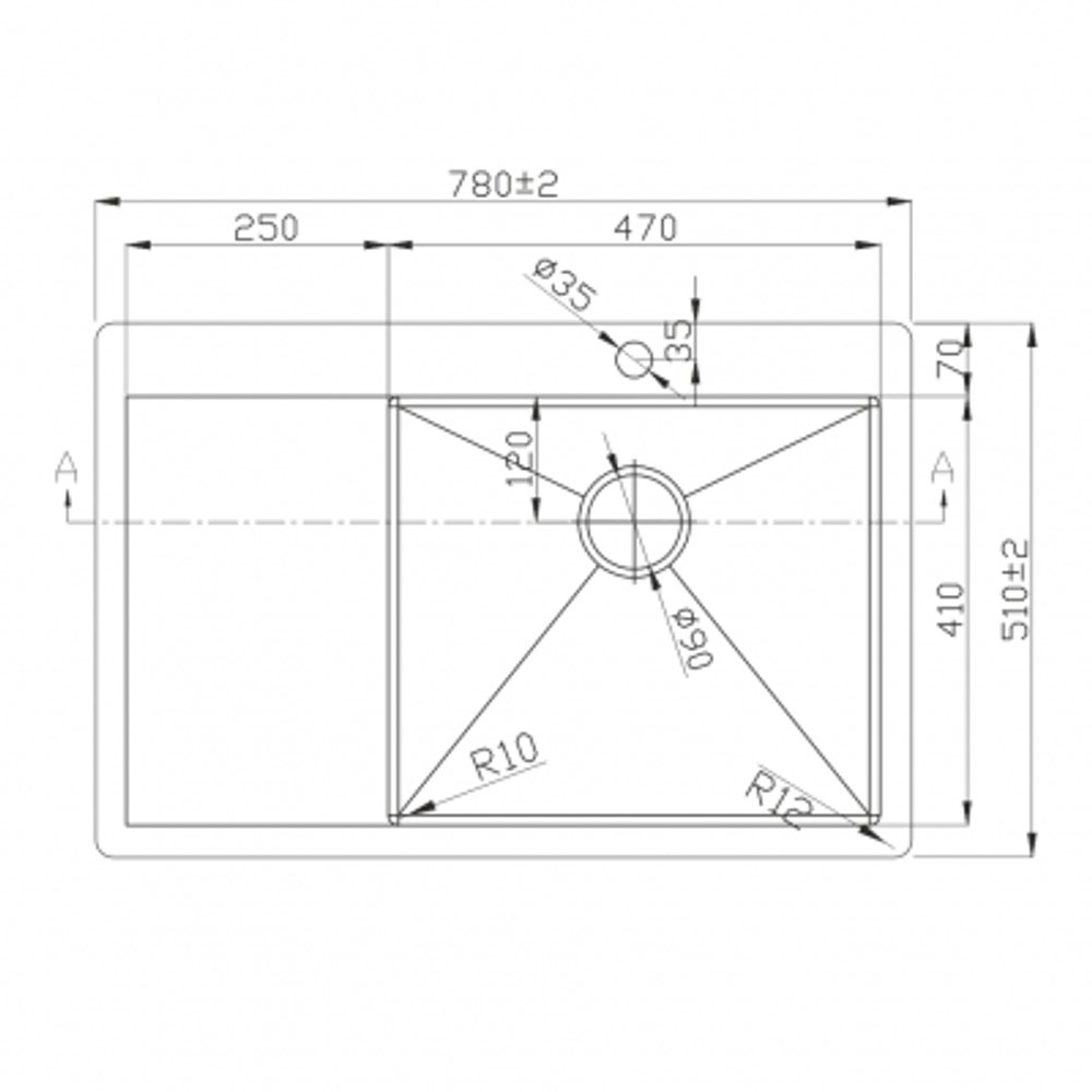 Мойка врезная прямоугольная MELANA ProfLine D7851HG-R ЗОЛОТО