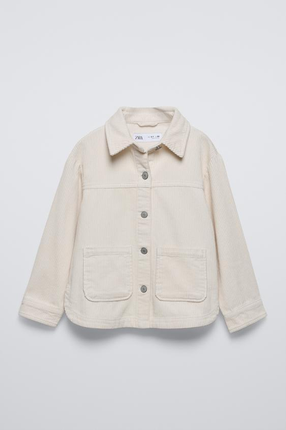 ZARA ВЕЛЬВЕТОВАЯ КУРТКА-РУБАШКА, ЭКРЮ