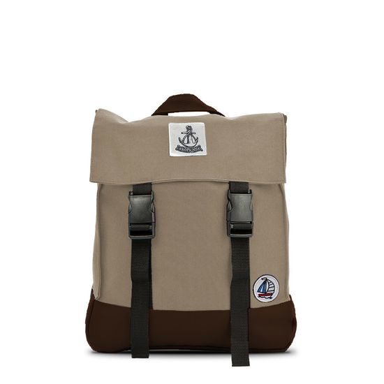 Рюкзак ЯКОРЬ: Капитанский Корвет бежевый / темно-коричневый кожзам