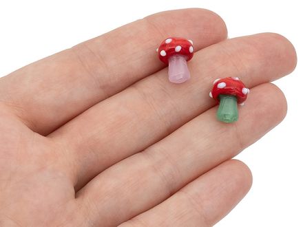 Бусина "Гриб" 12мм, стекло