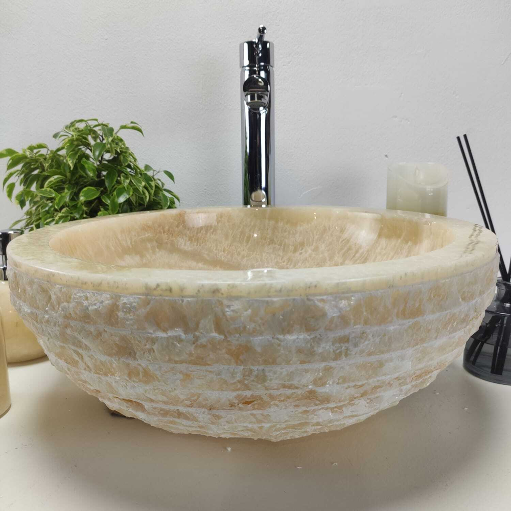 Раковина из оникса Bowl Yellow Marmo Small BO-60956 40*40*15