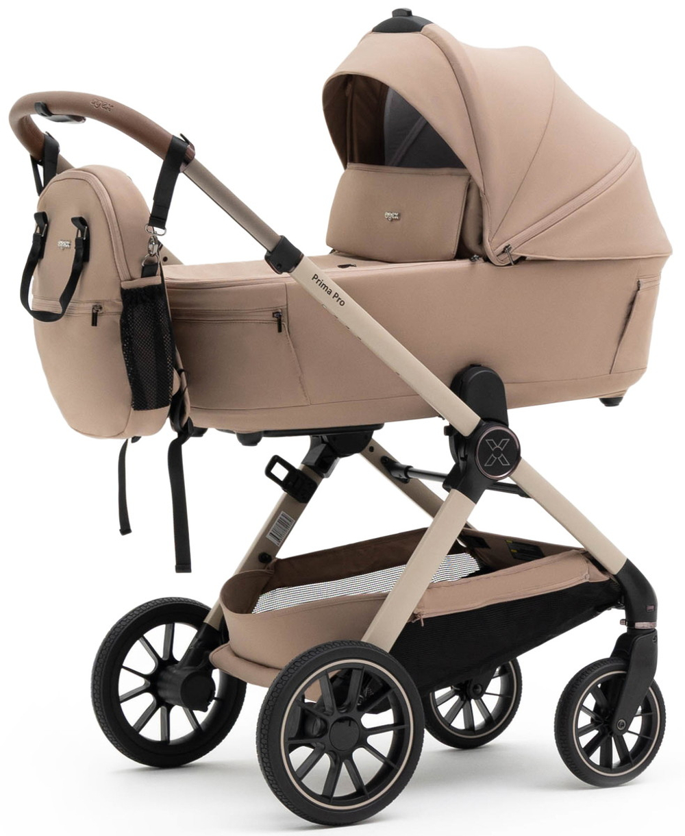 Коляска Agex Prima Pro 3 в 1 с автокреслом i-Team ATG080 Grey APP232 Beige (Бежевый)