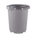 Бак для мусора 105 л с крышкой-воронкой (ручки с креплениями) на колесах, цвет серый