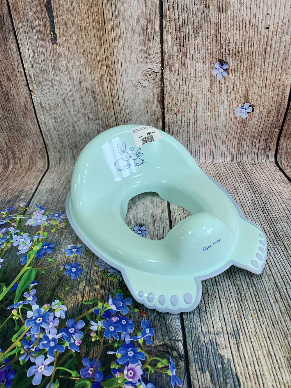 Накладка на унитаз  "Уточка" нескользящая (light green-салатовый)