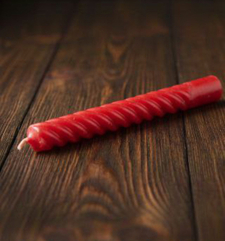 Свеча дьяконская витая КРАСНАЯ 50см х 4,2см (воск 100%)