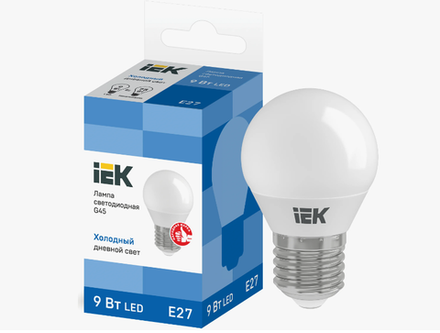 Лампа светодиодная  9вт Е27 дневной матовый  шар ЕСО