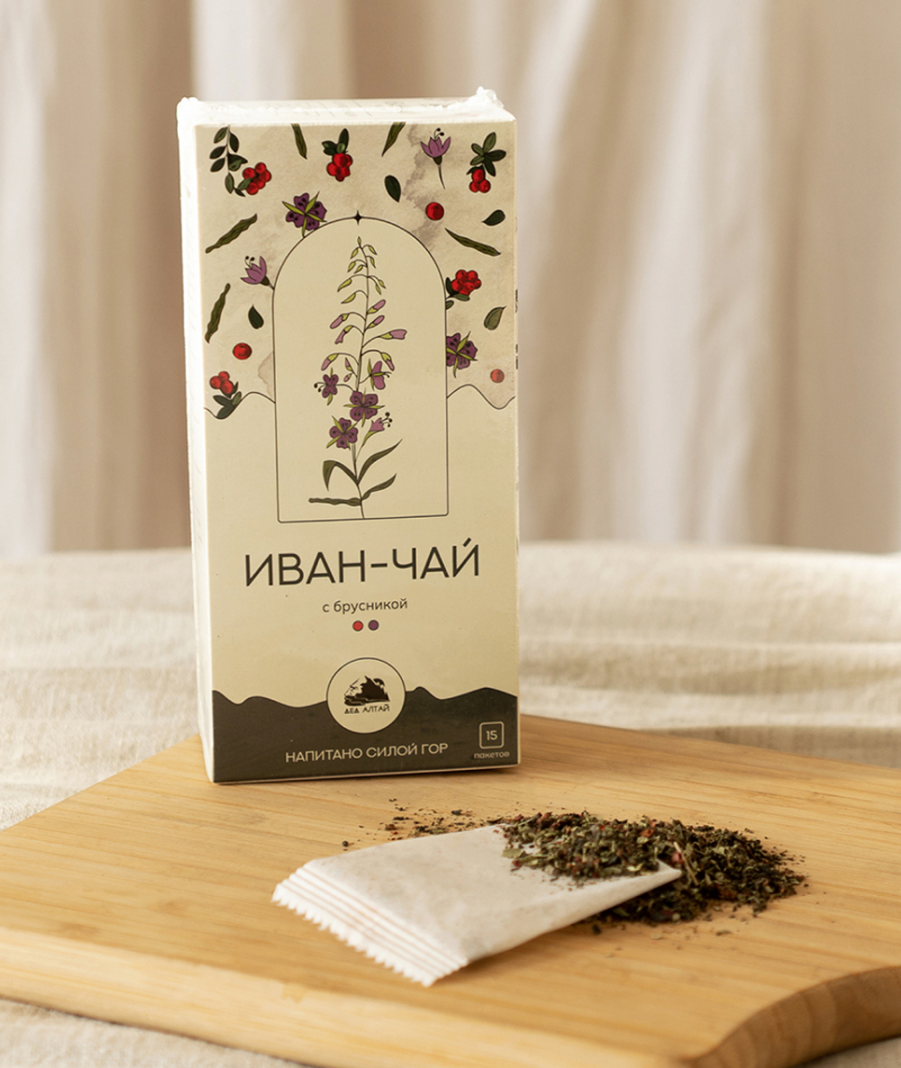 Иван чай с брусникой (фильтр пакет для заваривания чая, 15 шт)