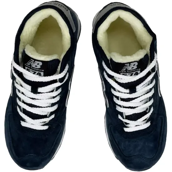 Кроссовки New Balance 574 High Blue (Reflective) с мехом
