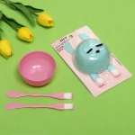 Набор косметический «Beauty», две кисти и чаша, цвет мятный, 15,5*2см