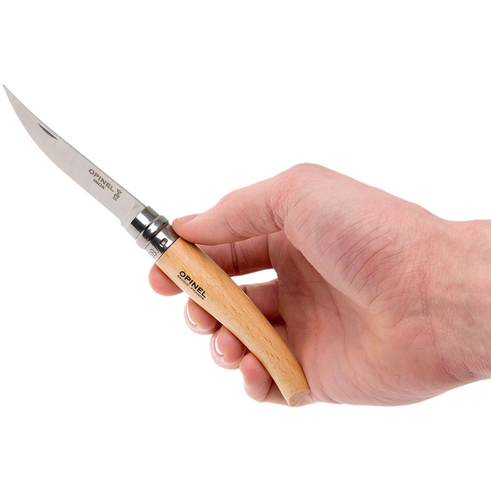 Нож филейный Opinel №8, нержавеющая сталь, рукоять бук