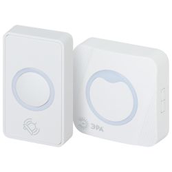 Звонок дверной ЭРА POLYCOLOR C101 беспроводной RGB подсветка от сети белый 36 мелодий | Электрозвонки беспроводные