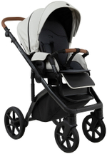 Детская коляска Roan Bass Next Кожа 2.0 2 в 1 BNL/70/2 Island Stone /Black/ руч.Коричневый
