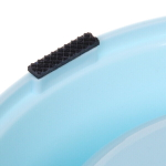 Миска пластиковая с металлической чашкой двойная «Колор-Лягушонок» 27,8*15,5*4см цвет нежно-голубой/300мл