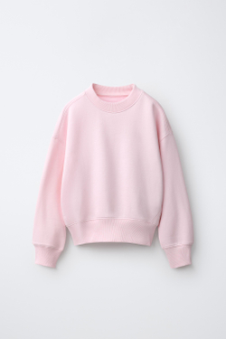 ZARA ОДНОТОННАЯ ТОЛСТОВКА, РОЗОВЫЙ