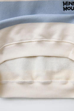 ZARA ТОЛСТОВКА В ПОЛОСКУ С ВЫШИВКОЙ MINNIE MOUSE © DISNEY, ГОЛУБОЙ