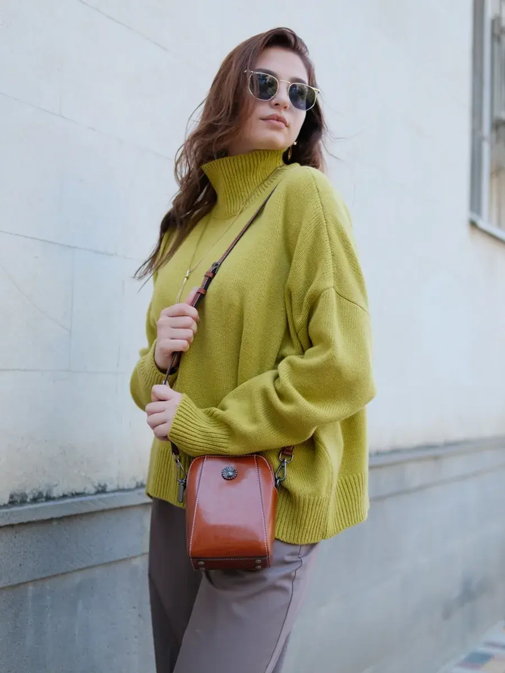 Сумка через плечо маленькая кросс боди для телефона кожаная