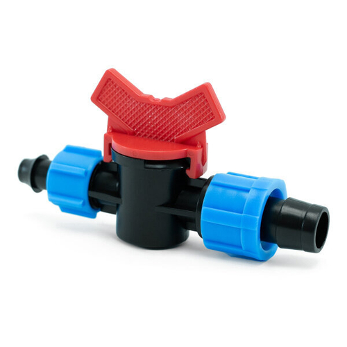 Стартовый фитинг с краном для капельной ленты