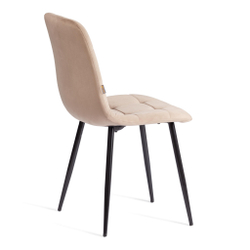 Стул CHILLY (mod. JSC-220) Велюр/металл , 44,5х52,5х88 см, Beige (бежевый) HLR8 / черный (Комплект из 4 шт.)