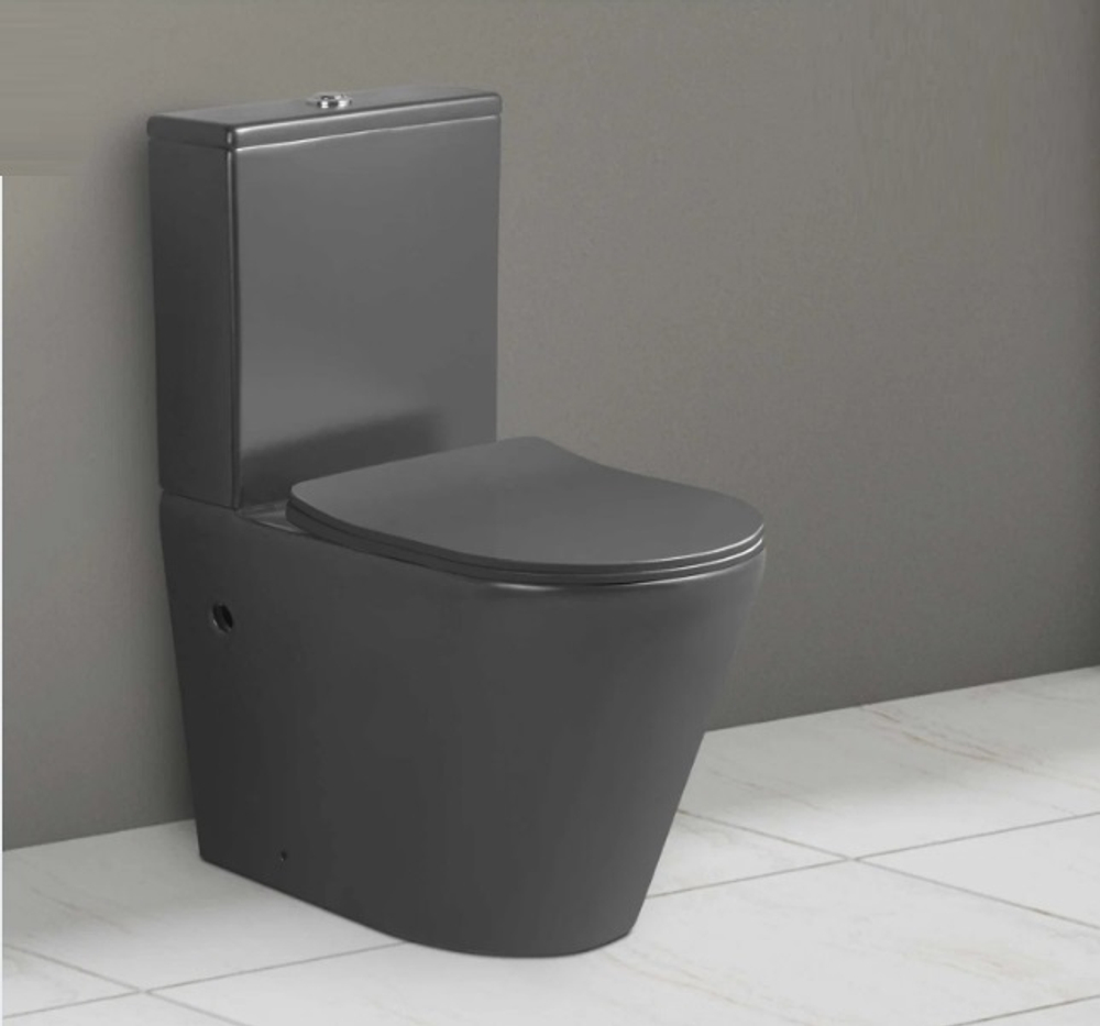 Унитаз SELLA MB напольный, безободковый, черный матовый Ceruttispa CT9865 (605х370х800)