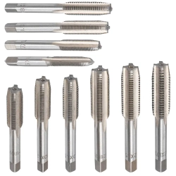 Набор метчиков метрический 10пр.(М6х1, М7х1, М8х1/1.25, М10х1/1.25/1.5, М12х1.25/1.5/1.75),в блистере RockForce##Rock FORCE RF-C010-1T