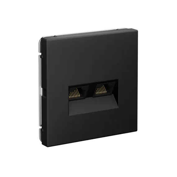 Розетка компьютерная 2-м ArtGallery 2хRJ45 кат.6A механизм карбон SE GAL001088