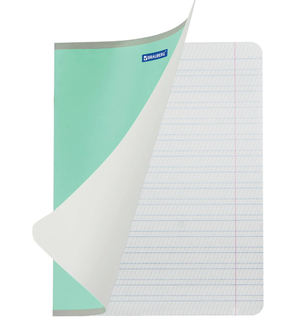 Тетрадь 12 л. BRAUBERG КЛАССИКА NEW частая косая линия, обложка картон, ЗЕЛЕНАЯ, 105694