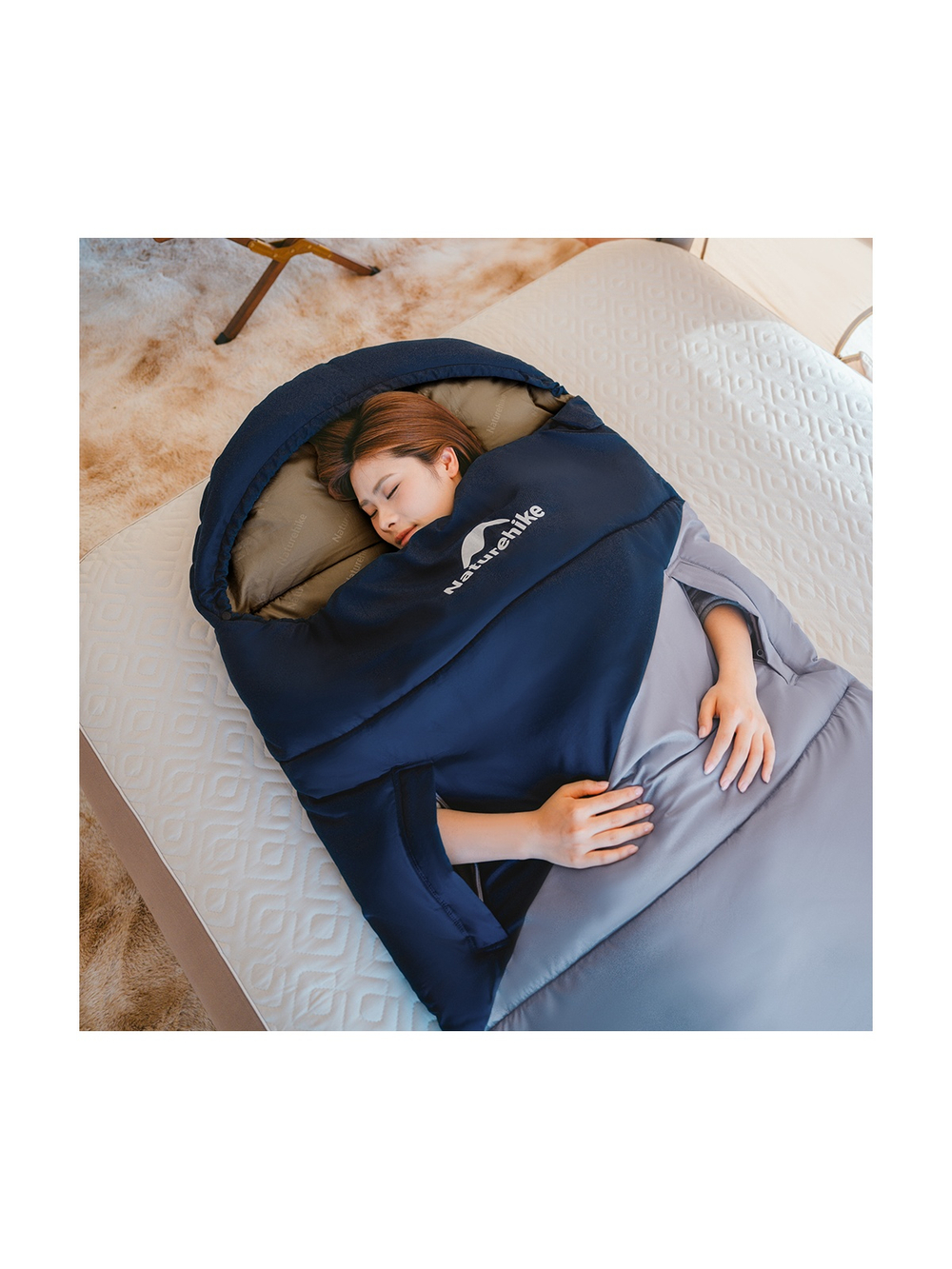 Спальный мешок Naturehike Sunny Day PL02 CNK2550WS028 U450, зеленый с коричневым, молния справа