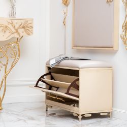 Банкетка Oliva Branch (Олива Бранч) Айвори Мраморное золото