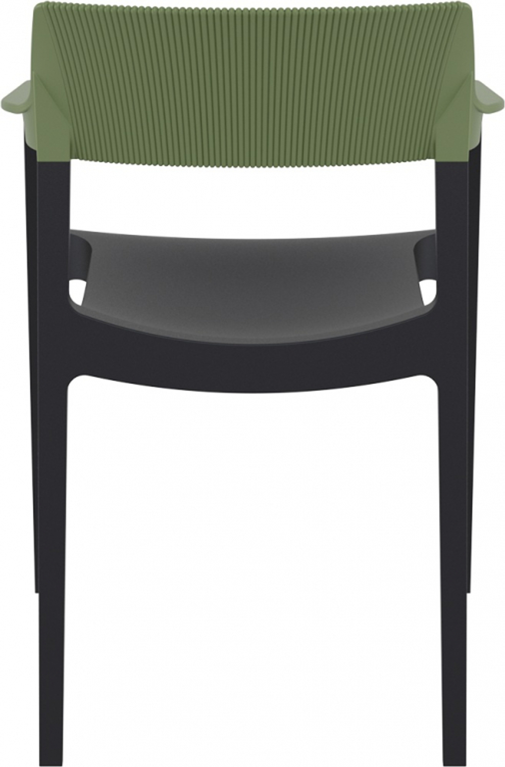 Кресло пластиковое Siesta Contract Tulum, черный, оливковый
