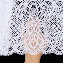 Кружево эластичное белое 23 см, Китай