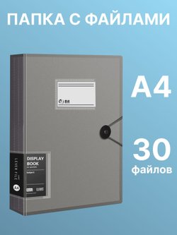 Папка с файлами А4 30л серая (С0030-702)