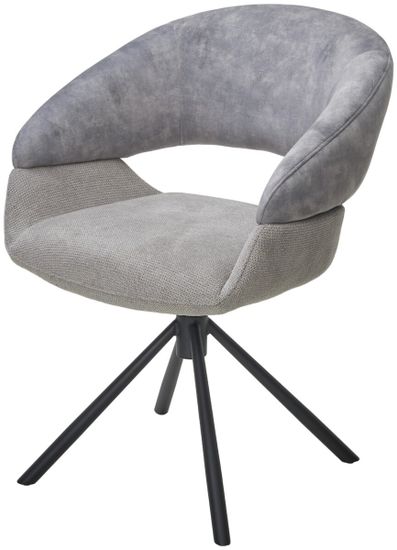 Стул EMBER 360 град. поворот. 7525-180 Серый, велюр/ ENJOY-451 Серый, ткань/ Черный