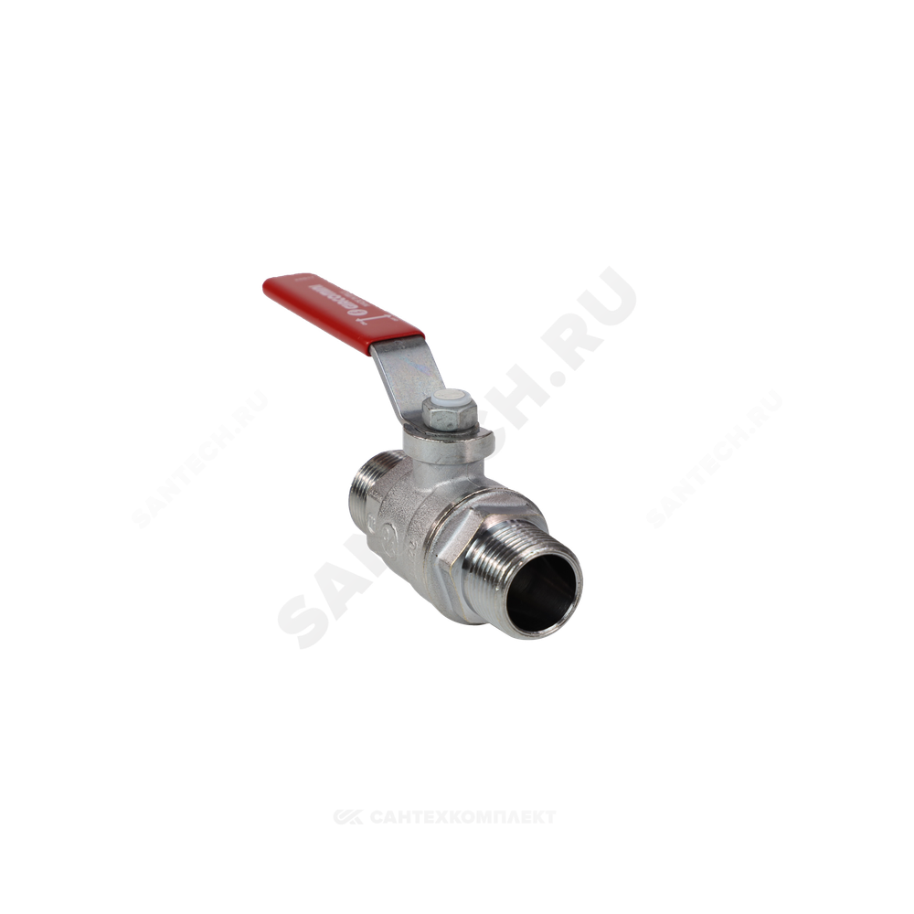 Кран шаровой латунь хром R253DL Ду 20 Ру42 НР рычаг красный Giacomini R253LX004
