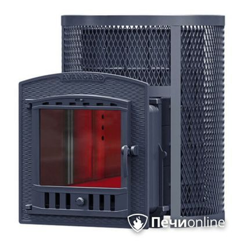 Банная дровяная печь Гефест AVANGARD 35 (П2) в круглой сетке