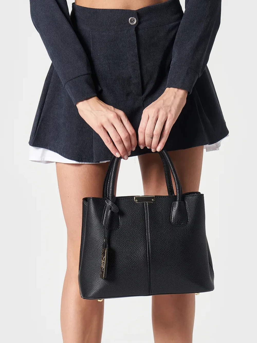 Сумка через плечо кожаная тоут классика средняя