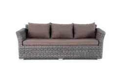 "Капучино" диван из искусственного ротанга трехместный, цвет графит